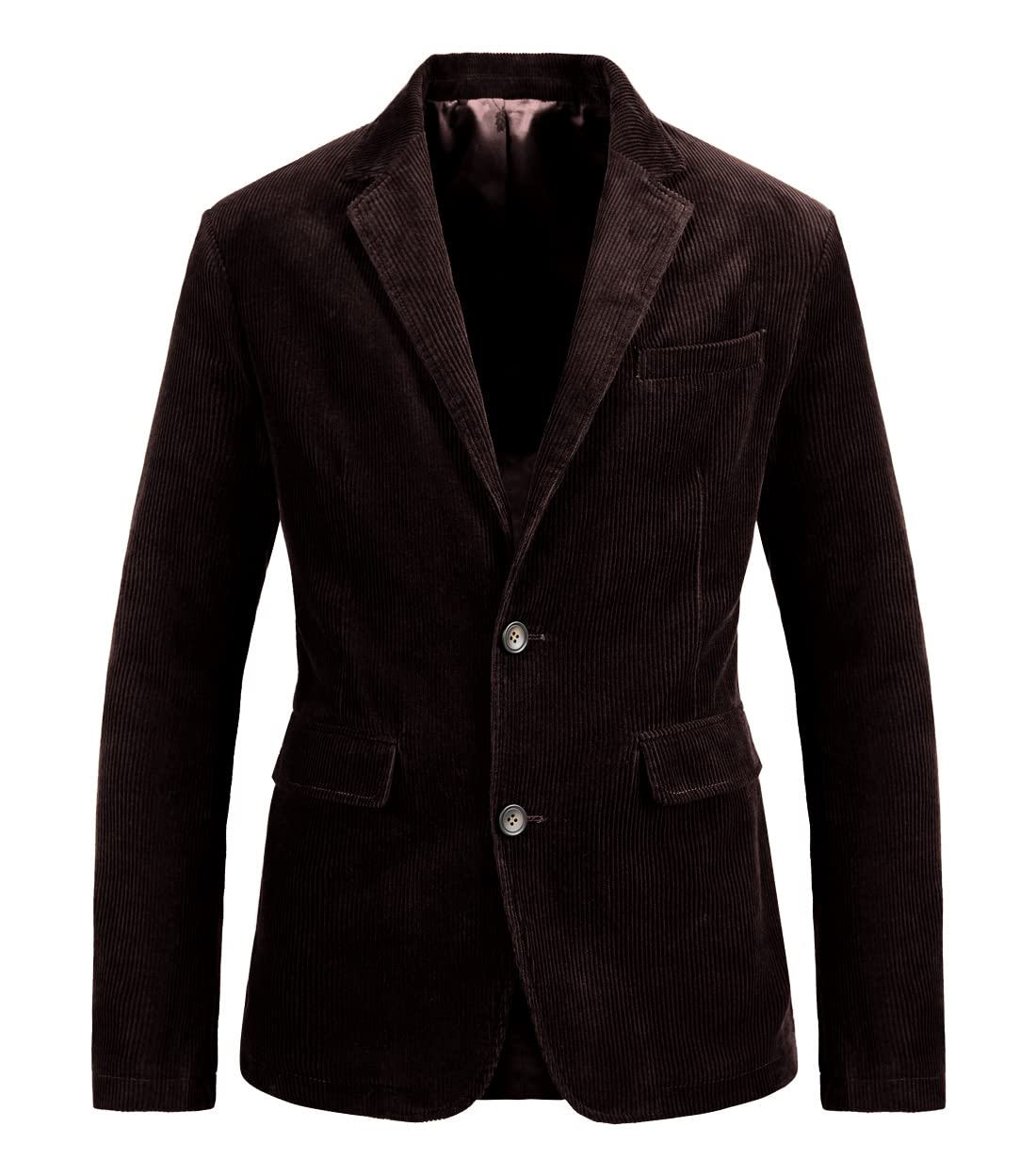 chouyatou Men's Vintage Casual Work Wear Corduroy Suit Blazer Jacket Sport Coat