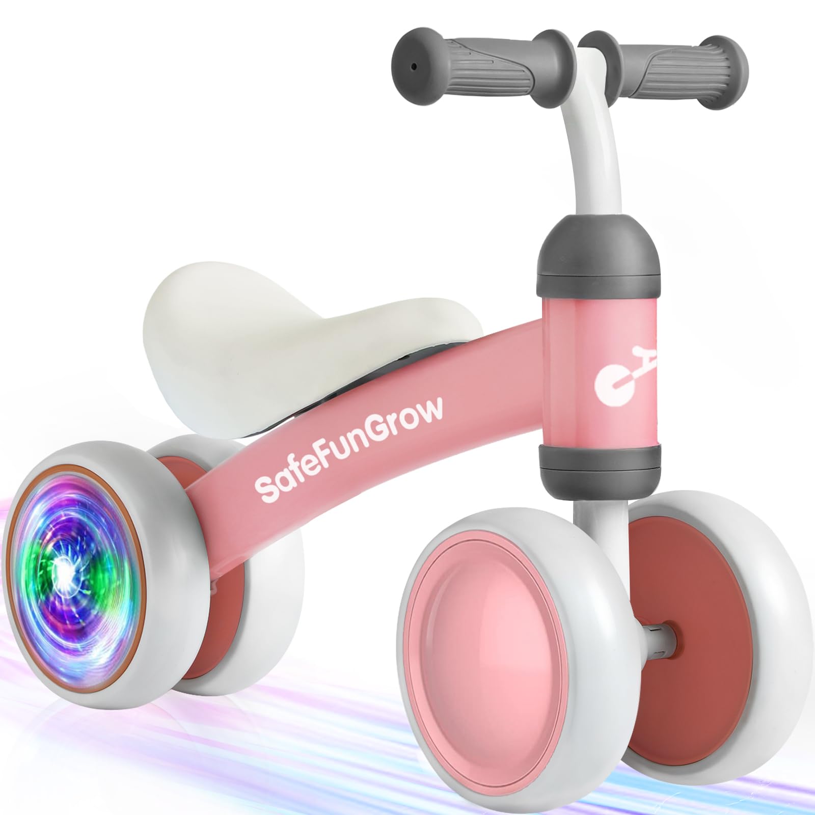 Colorful Lighting Baby Balance Bike Toys for 1 Year Old Girl Gifts, Balance Bike