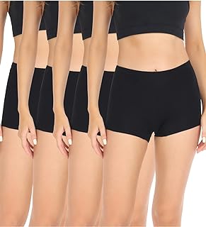 wirarpa Women's Boxer Shorty Women's Cotton Shorts with Wide Crotch Cotton Pack of 4