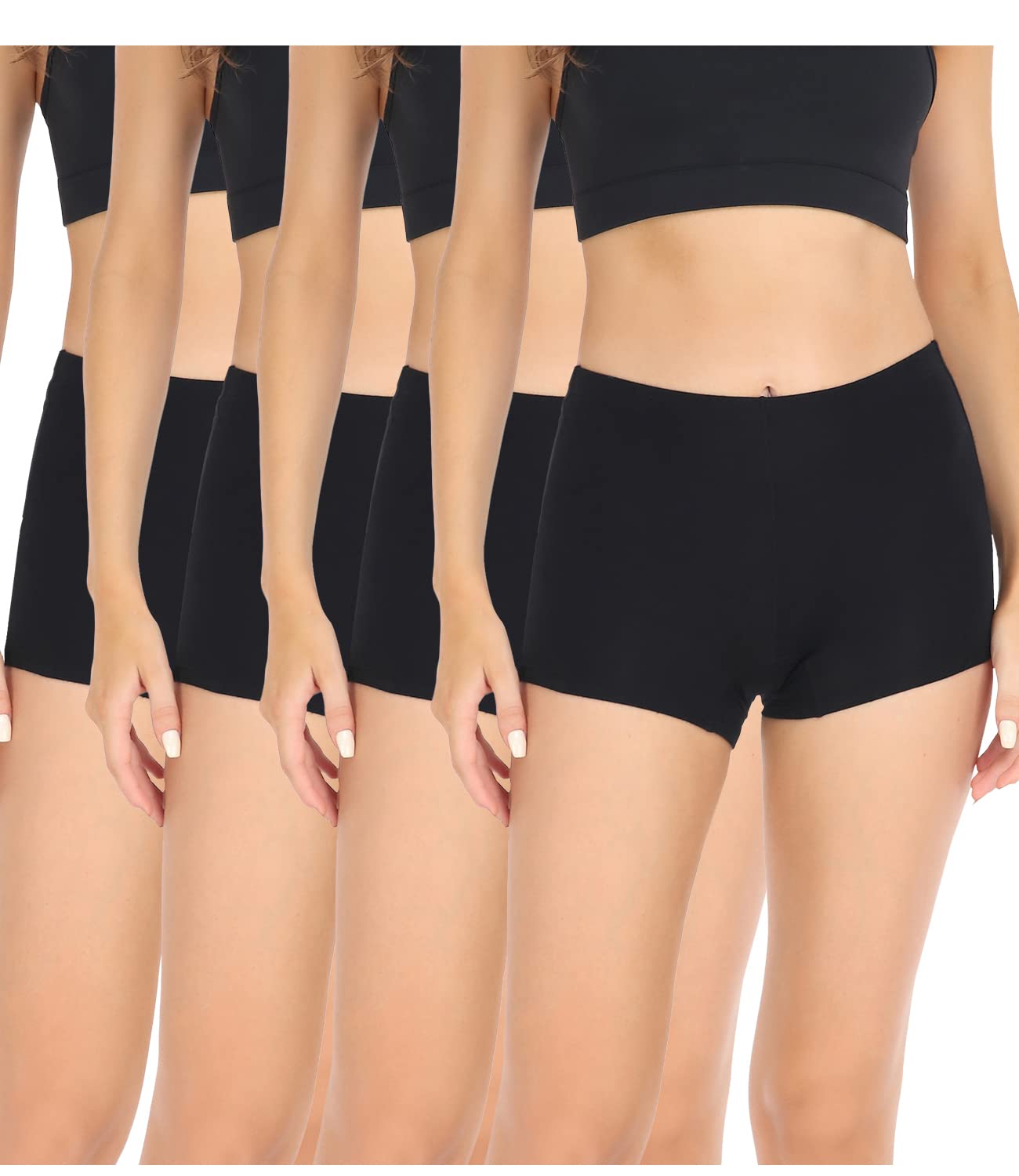 wirarpa Women's Boxer Shorty Women's Cotton Shorts with Wide Crotch Cotton Pack 