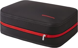 BeeNesting Travel Compression Bag - Zipper compression saves 50% clothing space, lightweight, business travel, variable space, has 2 storage compartments.., multicolor (black / red), XL (26 l)