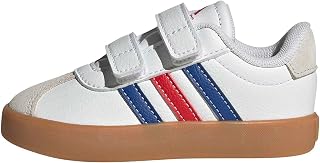 adidas Kids Shoes VL Court 3.0, Ftwr White Team Royal Blue Better Scarlet, 20 EU