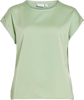 Vila Women’s Viellette S/S Satin Top, Noos, 14059563
