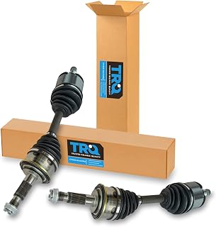TRQ Front 2 Piece CV Axle Shaft Assembly Set | For 95-00 Toyota Tacoma with Automatic Disconnecting Differential, 01-04 Tacoma 96-02 4Runner 4WD Driver &amp; Passenger Side