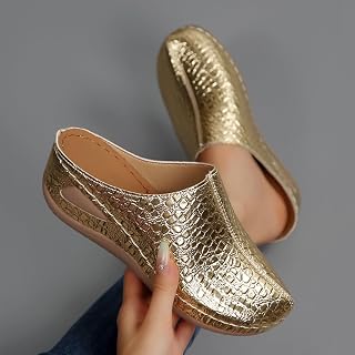Women's Closed Toe Slip On Mules with Soft Soles Comfortable Shoes with Arch Support