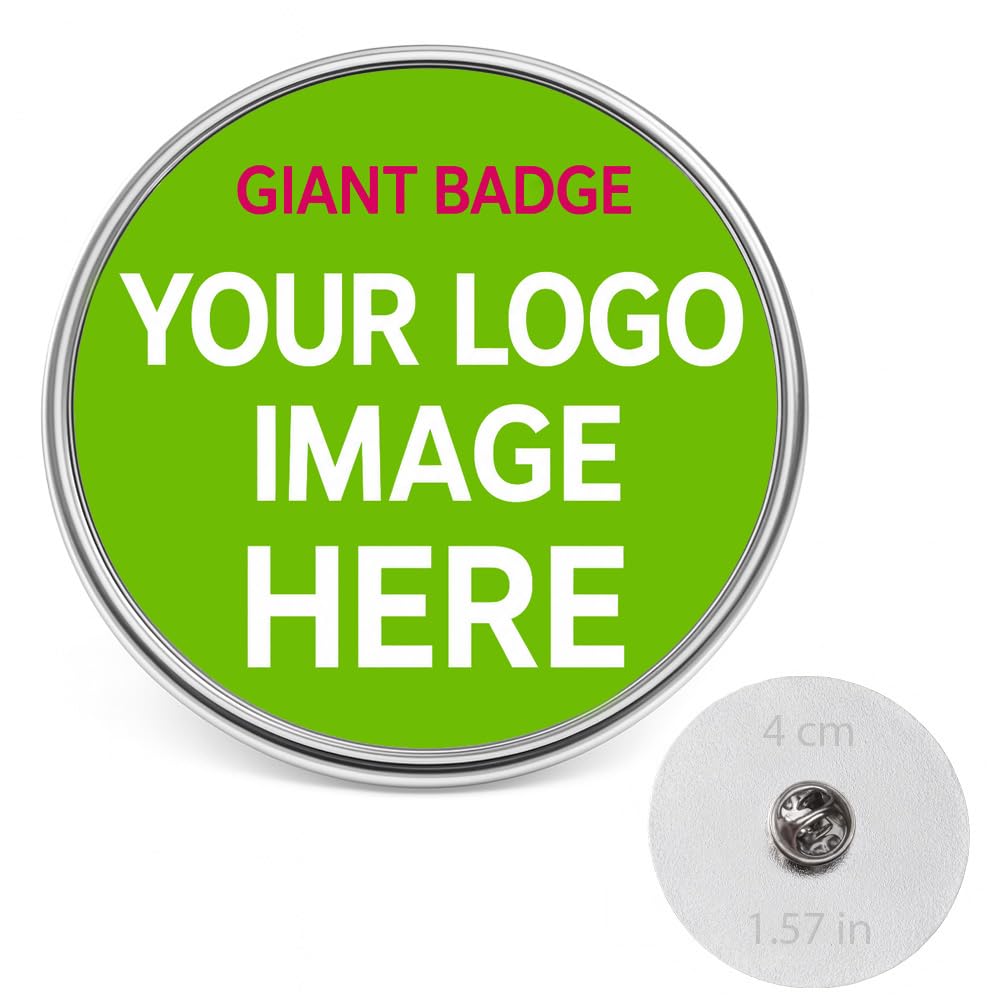 Personalised Pin Badges – Choose Quantity (1–100 pcs) Custom Photo, Text, Logo M