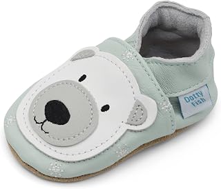 Dotty Fish Soft Leather Baby and Toddler Shoes Boys Designing With Vehicles