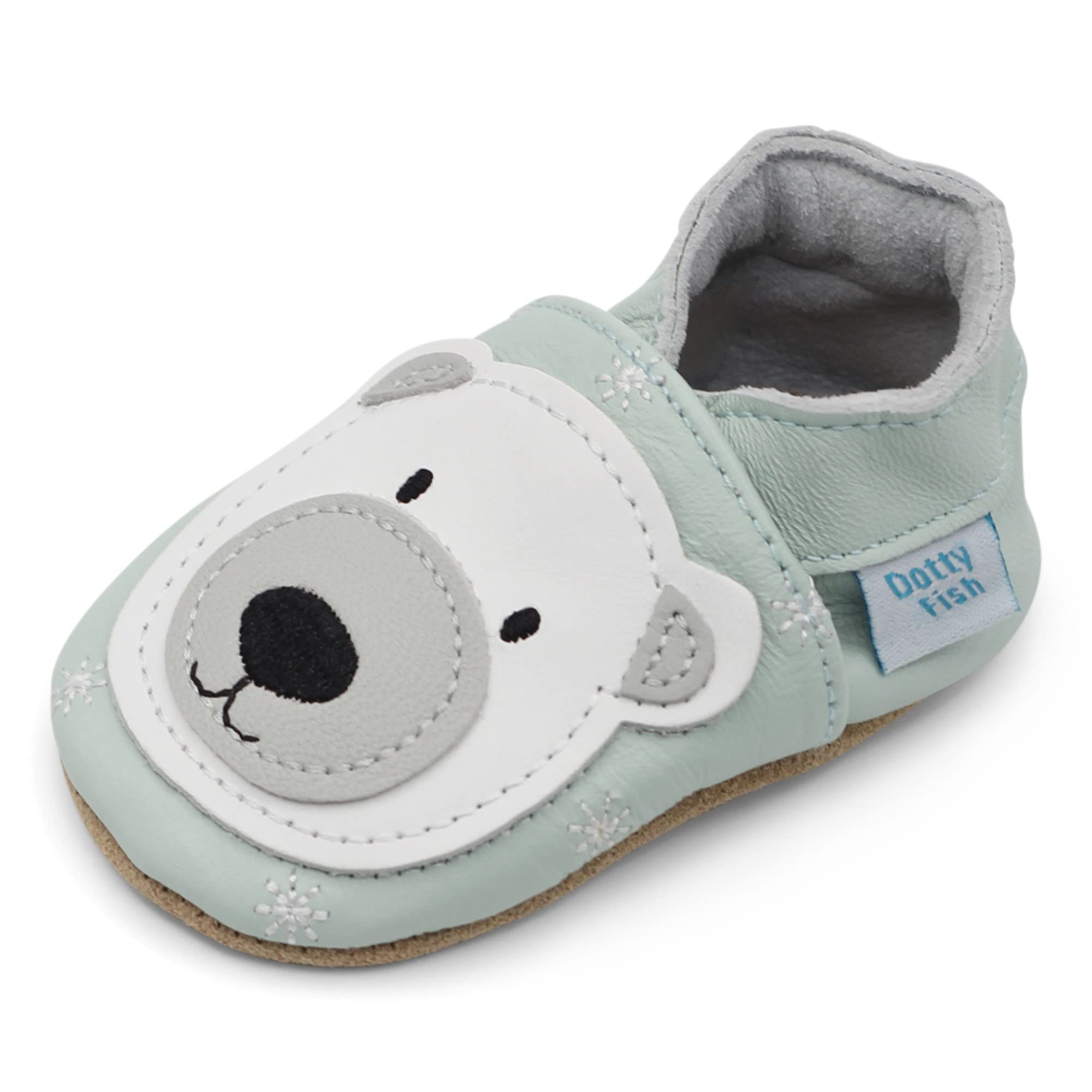Dotty Fish Soft Leather Baby and Toddler Shoes Boys Designing With Vehicles
