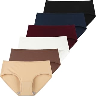 INNERSY 6 Simple Low Rise Panties Soft Cotton Underwear for Women
