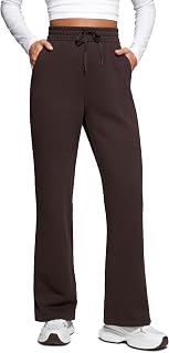 CRZ YOGA Fleece Lined Sweatpants 28"/30"/32" | Straight Leg, Midweight, Casual, Soft, Breathable, Warm, Cotton, Pockets, Joggers for Women