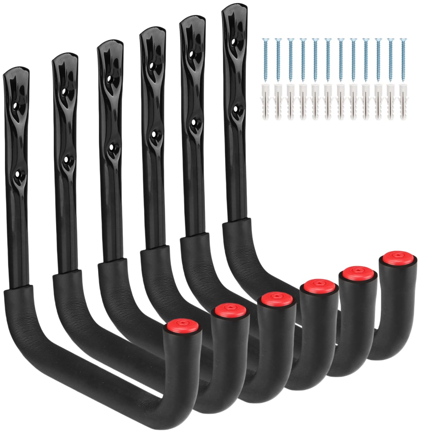 Moundnaik 6 Pcs Garage Hooks, 20cm Utility Ladder Hooks, Garage Storage Tool Hoo