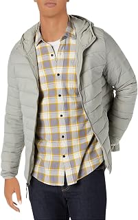 Amazon Essentials Men's Lightweight Down Jacket with Hood Waterproof and Foldable