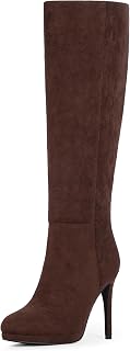 Modatope Knee High Boots Women Platform Stiletto Heel Tall Boots Round Toe Fall Winter Long boots for Women