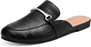 KIDMI Women's Buckle Mules Slip On Loafers Business Casual Dressy Backless