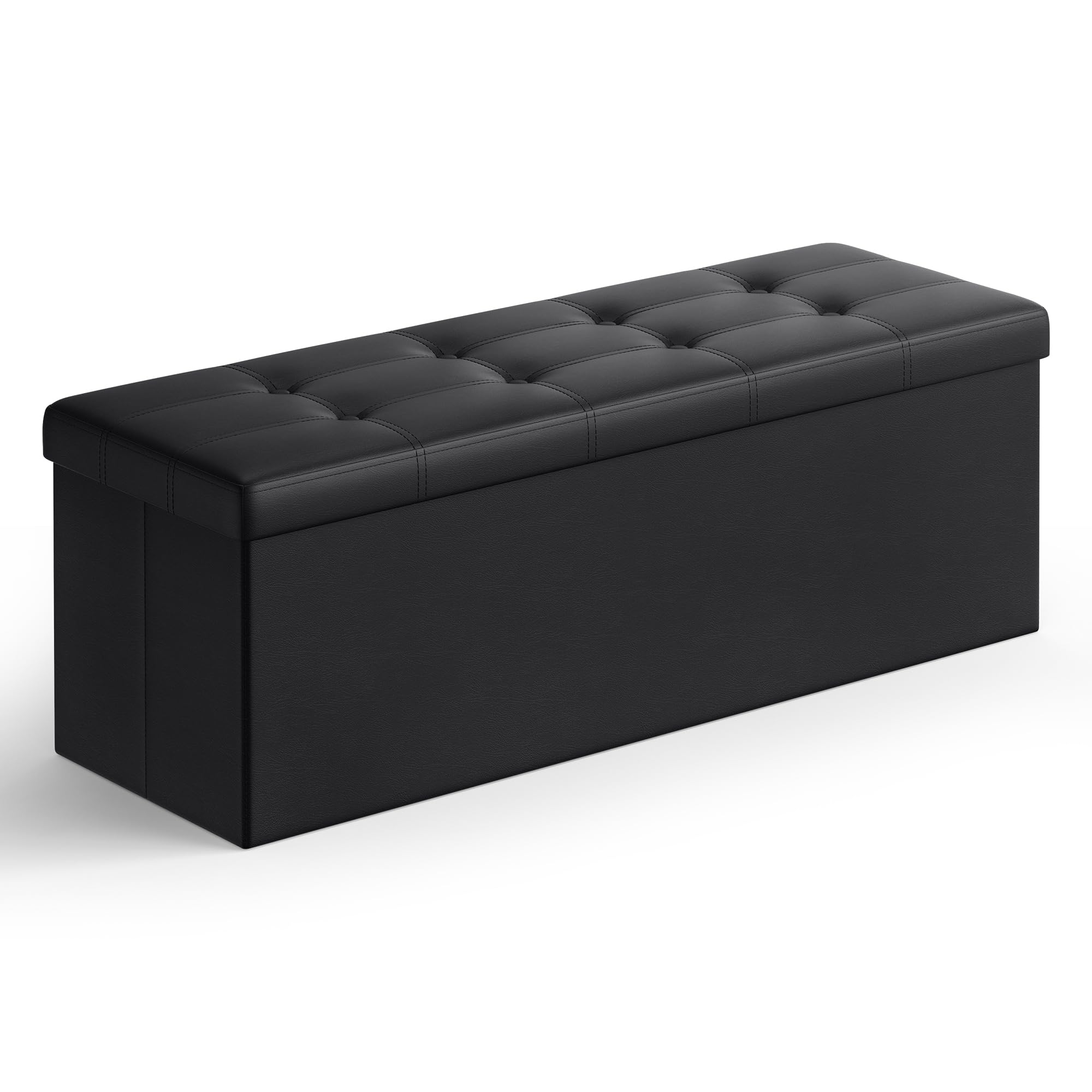 SONGMICS MAZIE Collection - 43 Inches Folding Storage Ottoman Bench, Ottoman wit