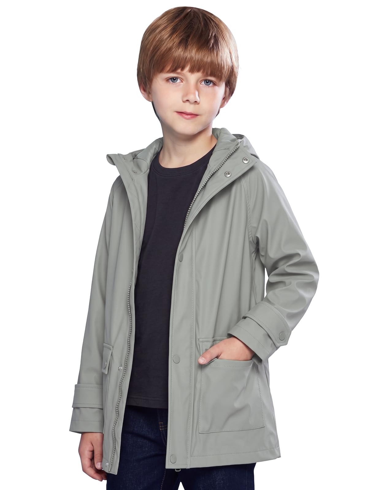 SOLOCOTE Lined Coat Girls Thin Jacket Kids Hooded Jumper Spring Coat