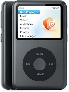 Innioasis Y2 Mp3 Player with Bluetooth, Lossless DSD DAC FLAC Support, 8GB Classic Dedicated Music Player with Playlists and FM Radio, Supports up to 2TB Black