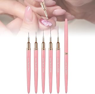 5 Pcs Nail Art Brushes Size 5/8/12/20/25mm (Pink)