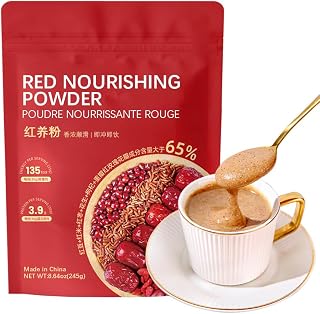 SIJIYUNLI-Red Nourishing Powder 245g/8.64oz Boiled Free Brewing Nutritious Breakfast, Five Kinds of red Grains, no Essence, no Pigment, no Preservative, containing 7 Small Bags