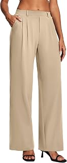 Heathyoga Womens Dress Pants Pull On Stretchy Work Pants Wide Leg Trousers