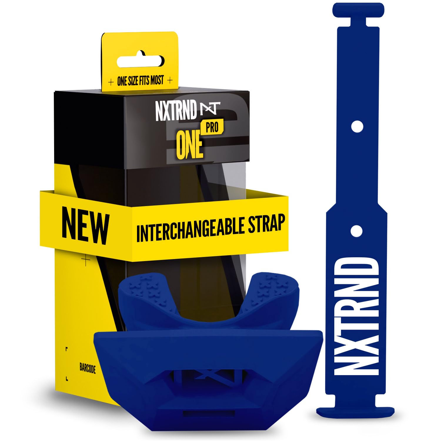 Nxtrnd One Pro Football Mouth Guard, Interchangeable Strap, Fits Adult & Youth (