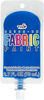 Tulip Brush-On Fabric Paint, Blue, 2.7 fl oz Pouch | Blue Brush-On Fabric Paint, Soft Flexible Finish, For Fabric Crafts