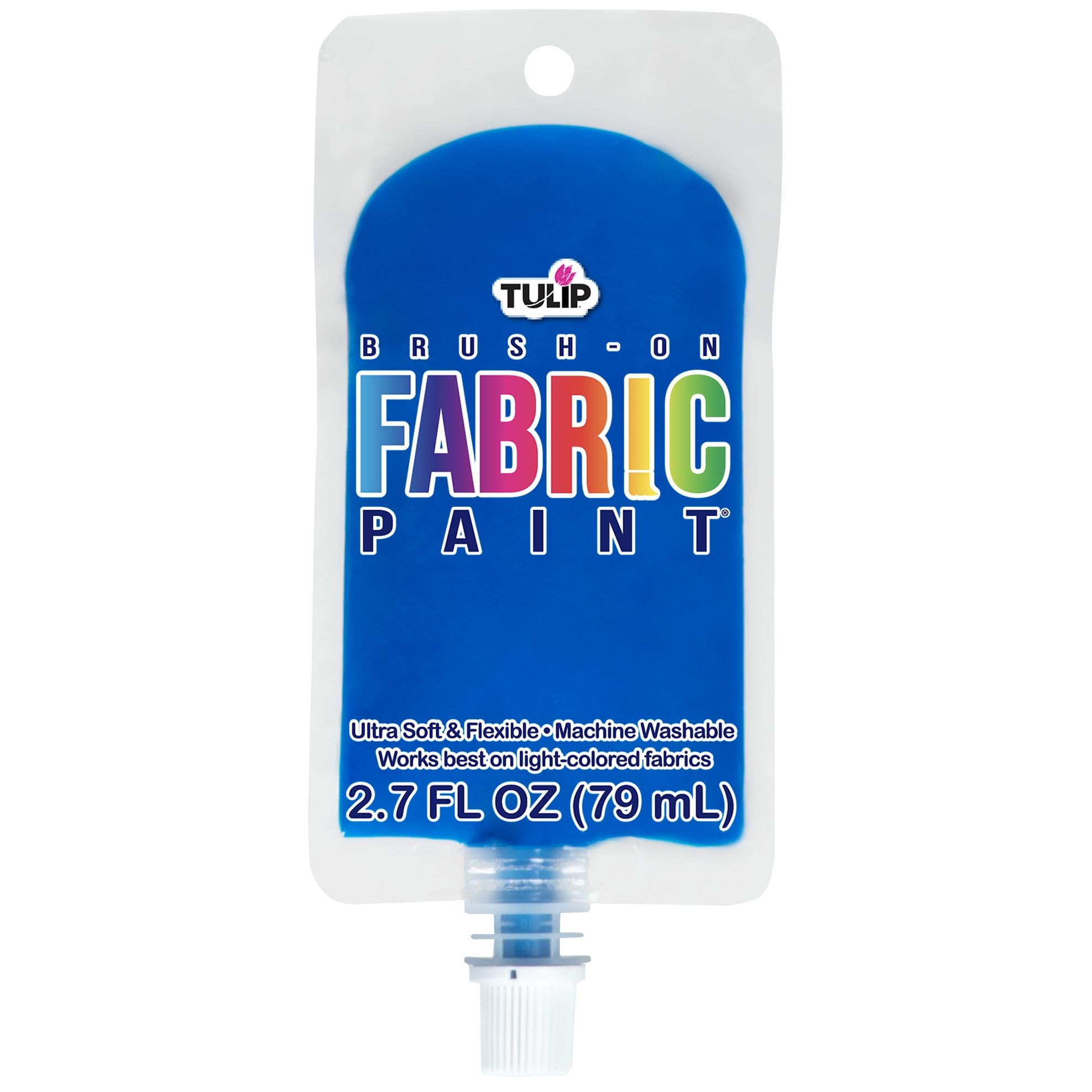 Tulip Brush-On Fabric Paint, Blue, 2.7 fl oz Pouch | Blue Brush-On Fabric Paint,