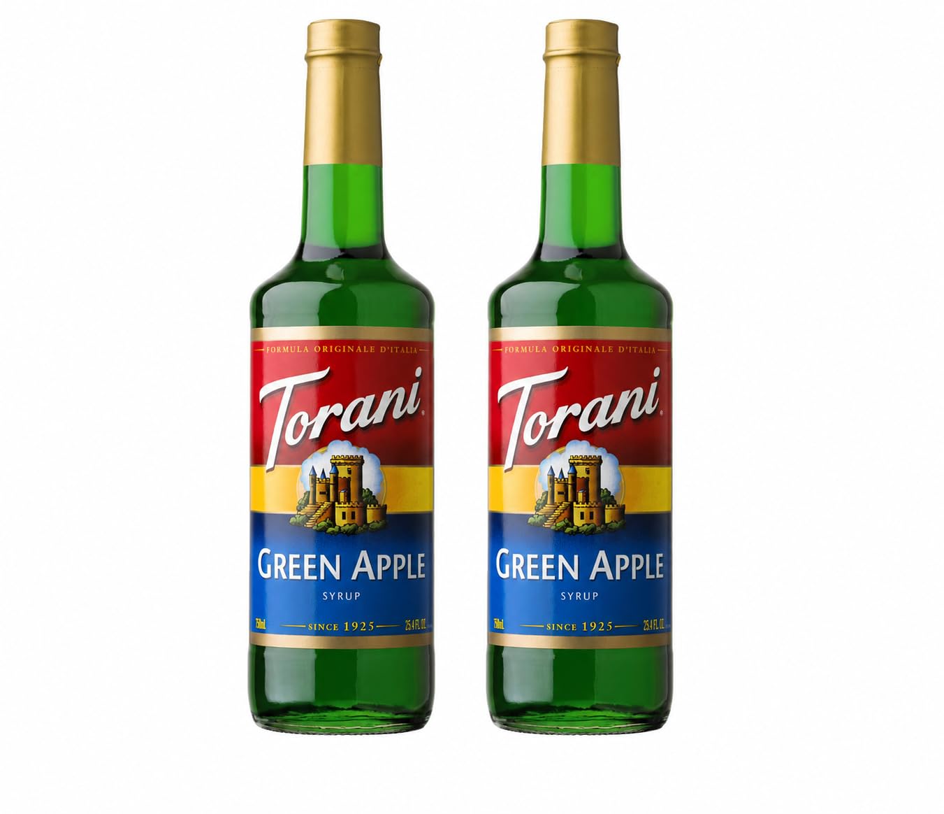 Torani Green Apple Flavour Syrup, 750ml bottle, 2 Pack