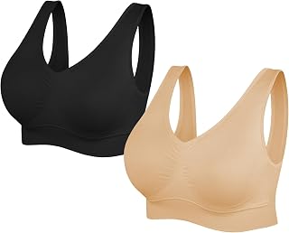 SIMIYA Comfort Sports Bras Women Plus Size Seamless Yoga Bra Removable Pads