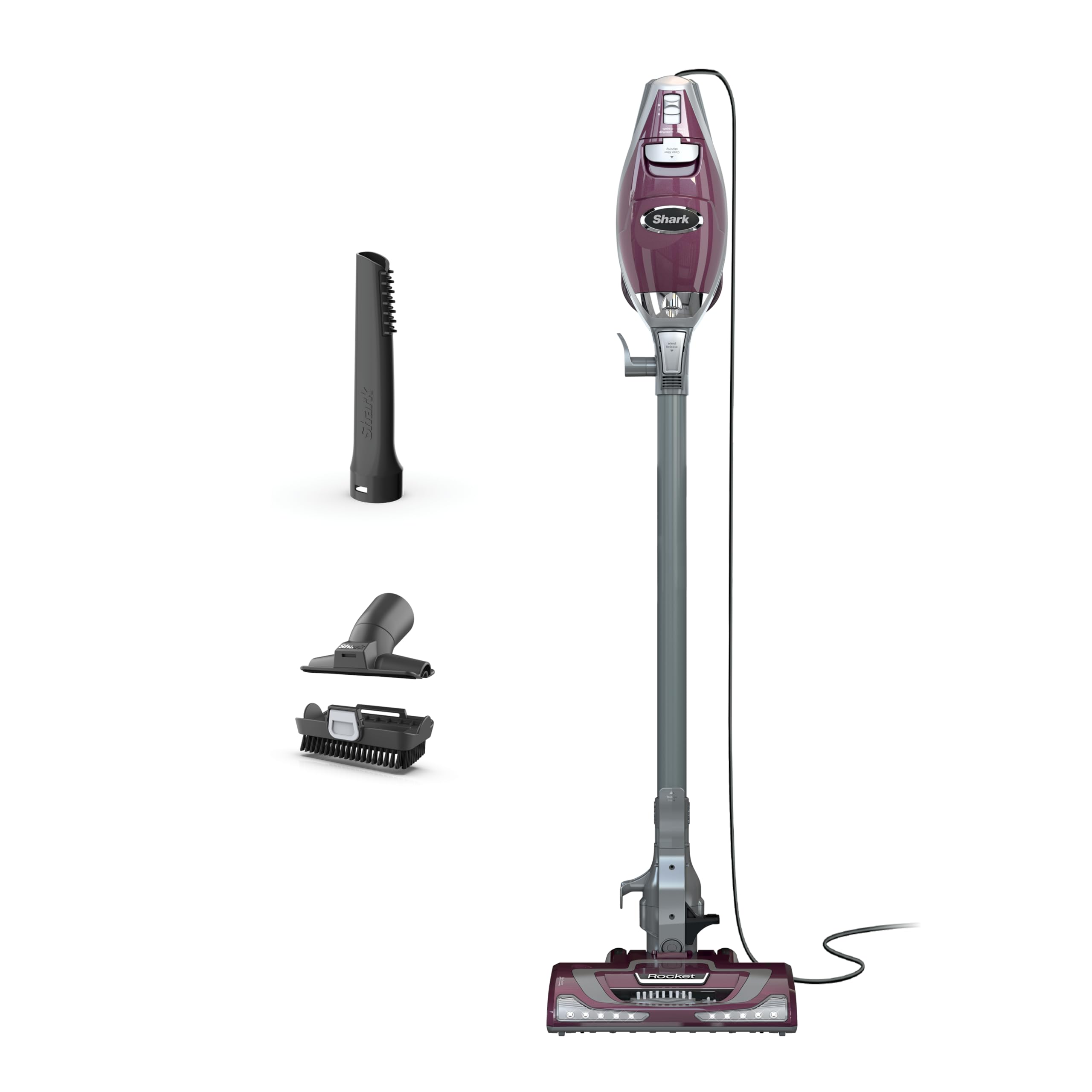 Shark Rocket Pet Plus Corded Stick Vacuum, Lightweight, Bordeaux, HV322 | Carpet