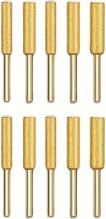 Golden Diamond Chain Saw Sharpener Set, Titanium Coated Corundum Grinding Bit, Rotary Tool Ballistone File for Chainsaw, Jade, Glass, Metal, Wood Sharpening 10pcs
