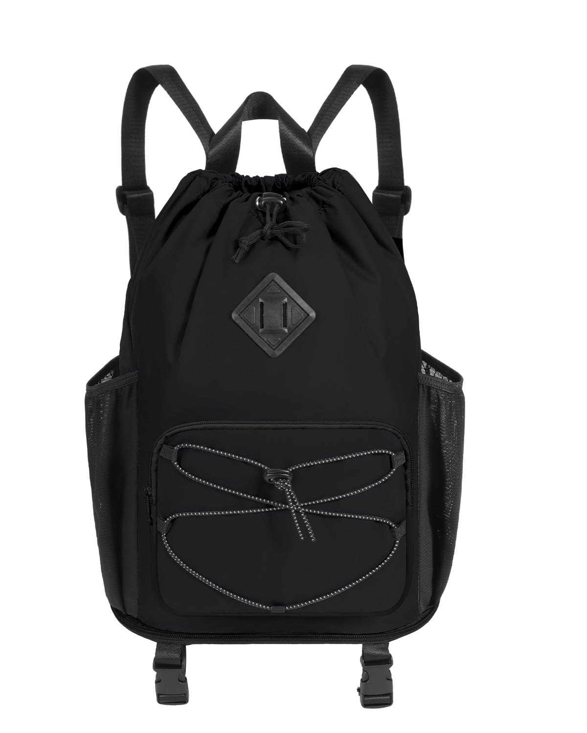 WANDF Drawstring Gym Bag Swim Bag with Removable Wet Pocket, Sandproof Beach Bac