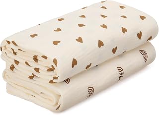 GSrenyu 2 Pcs Large Muslin Blanket Large Muslin Cloths For Baby | 100x100cm, 100% Cotton, Swaddle Blanket, Large Muslins, Baby Essentials For Newborn, Swaddle Muslin Cloths, Shower Gifts