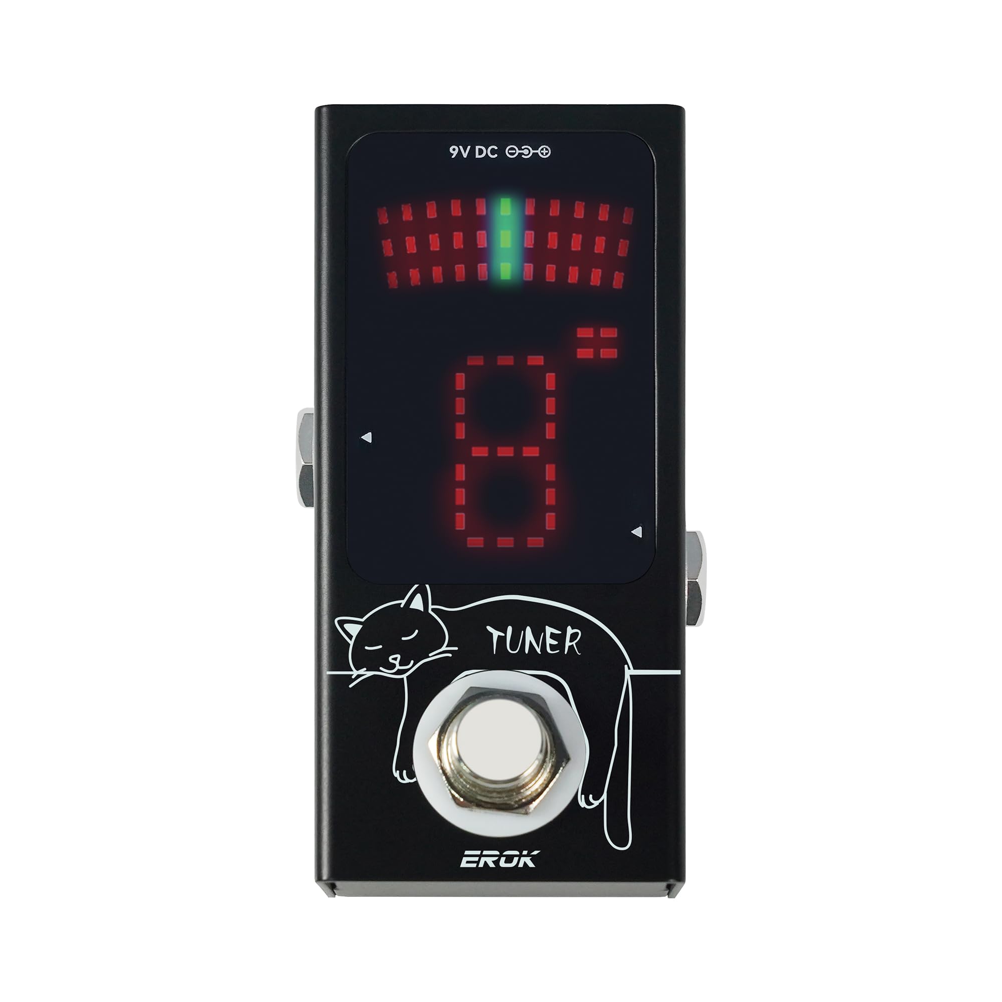 EROK Mini Tuner Pedal - Compact Size with Pitch LED Indicator for Electric Guita