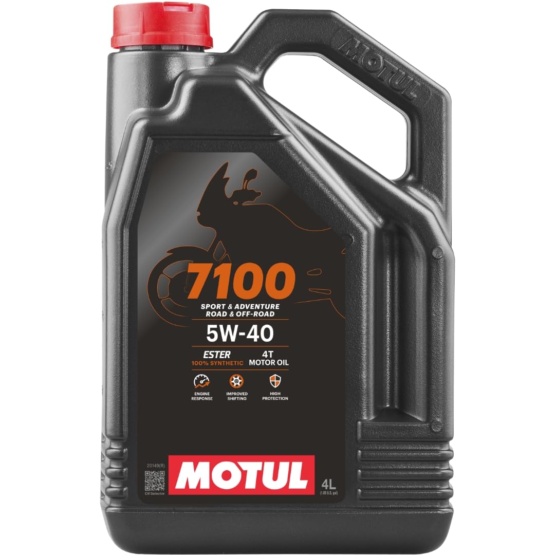 Motul 7100 4T 5W-40 100% Synthetic Ester Motorcycle Oil, JASO MA2 API SP Wet Clu
