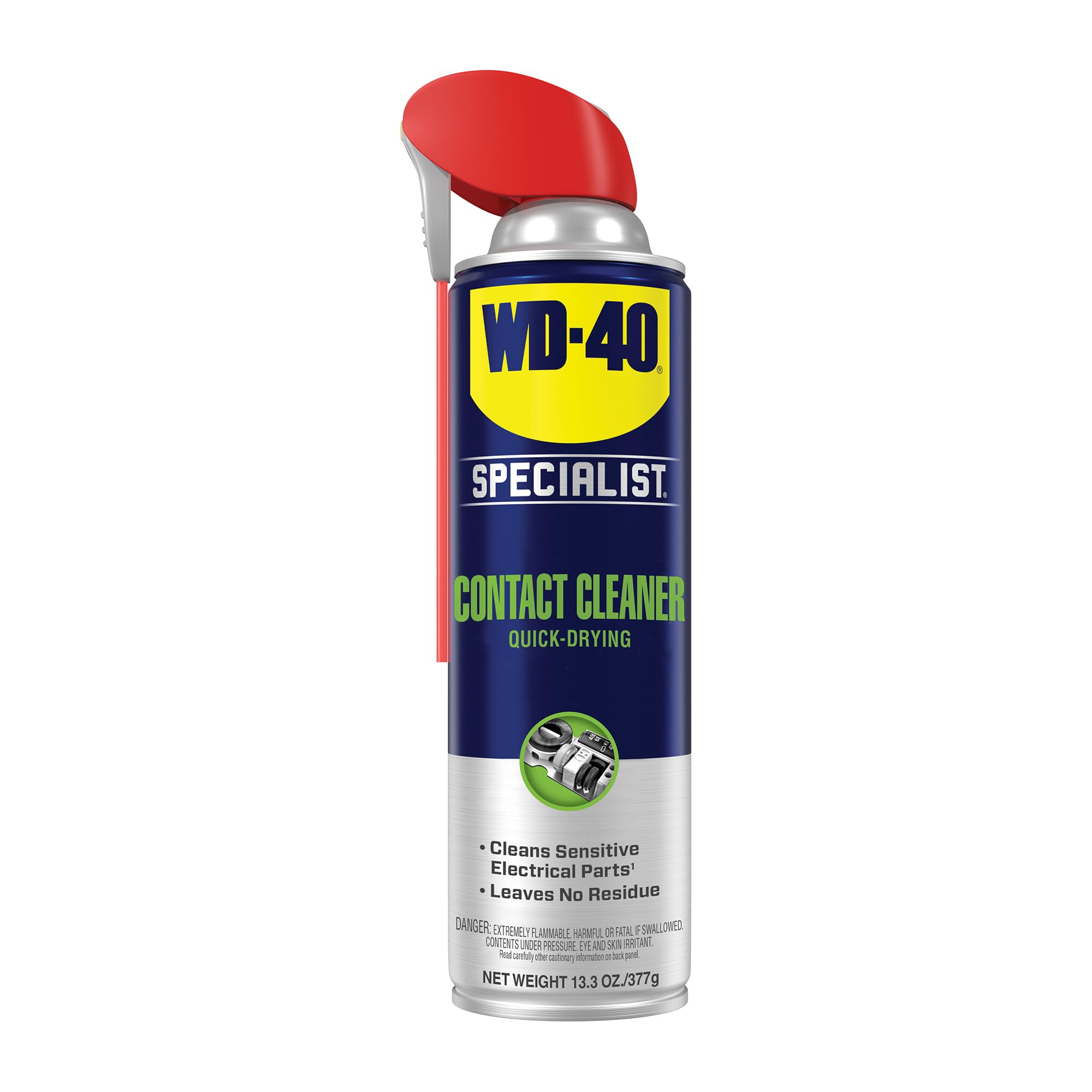 WD-40 Specialist Contact Cleaner, Fast-Dry, No-Residue, 13.3 OZ [1-Pack] | Clean