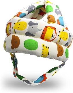 REFLYAWAY Baby Head Protector Baby Helmet for Crawling Walking, No Bumps Safety Head Adjustable Protective Cap for Walking, Playing (Animals)