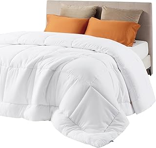 Bedsure Comforter Duvet Insert, Quilted Bedding Blanket, Oeko-TEX | People & Editor-Tested Comforter, Down Alternative Fill, 8 Corner Tabs, Machine Washable, White, Queen, 88 x 88 Inches