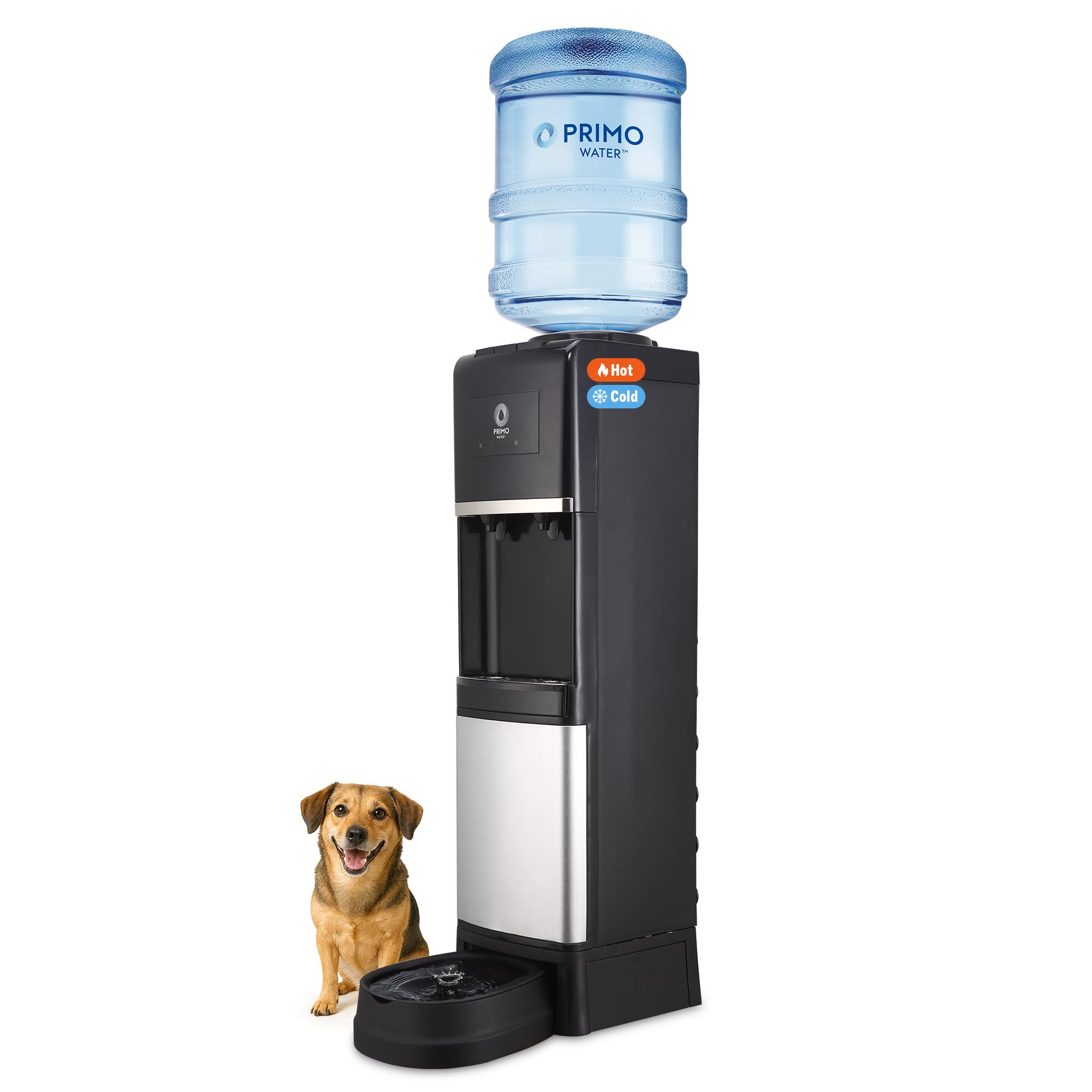 Primo Water Dispenser for 5 Gallon Bottle with Pet Drinking Station - Hot & Cold
