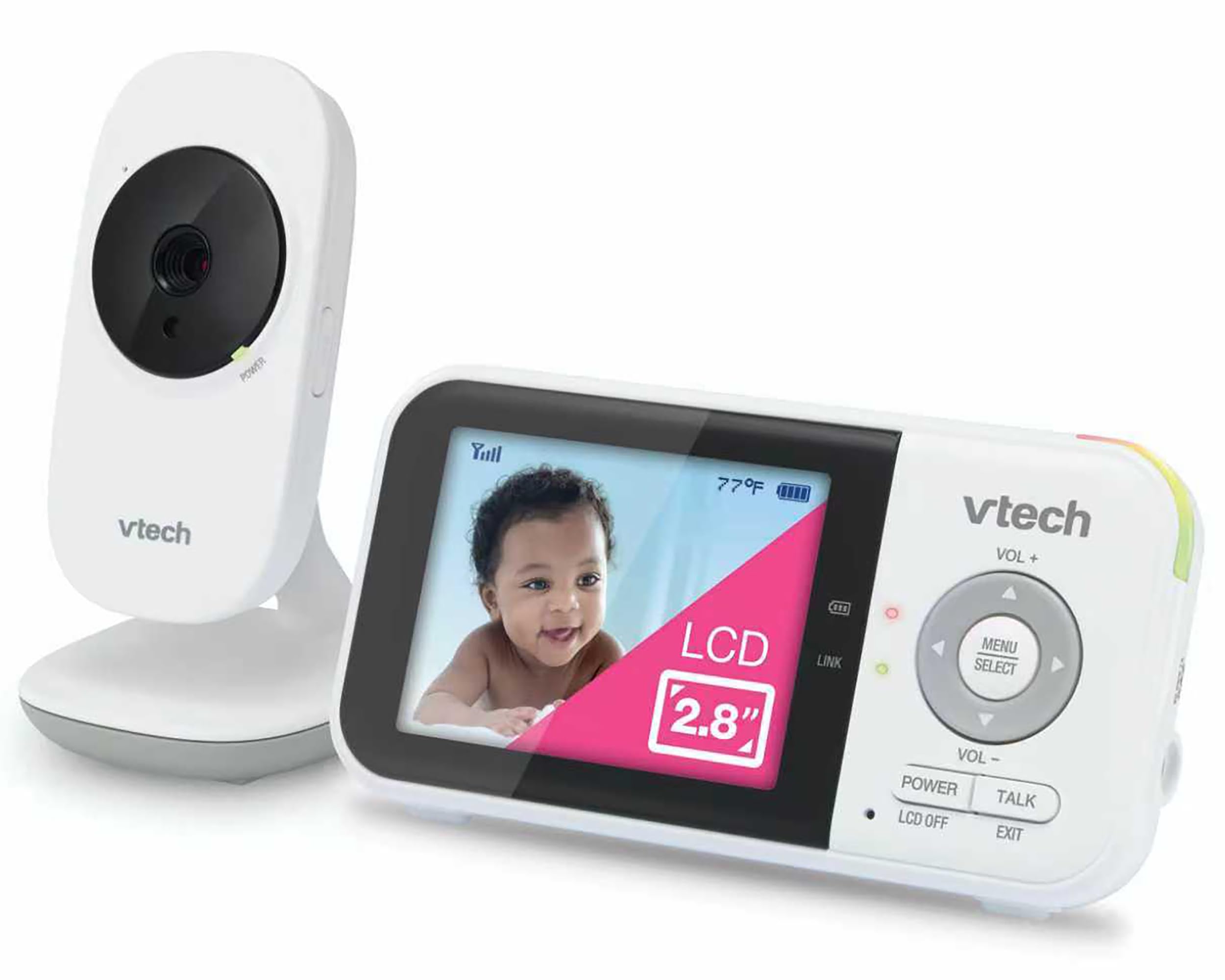 VTech Baby Monitor No WiFi – 19Hr Video Battery, 1000ft Range, Night Vision, Two