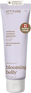 ATTITUDE Pregnancy Hair Conditioner, Moisturizing for Dry Hair, 240 mL | For Expecting & Nursing Moms with Argan Oil, Silky Soft, 98% Naturally Derived, Rose & White Flower, Travel Size