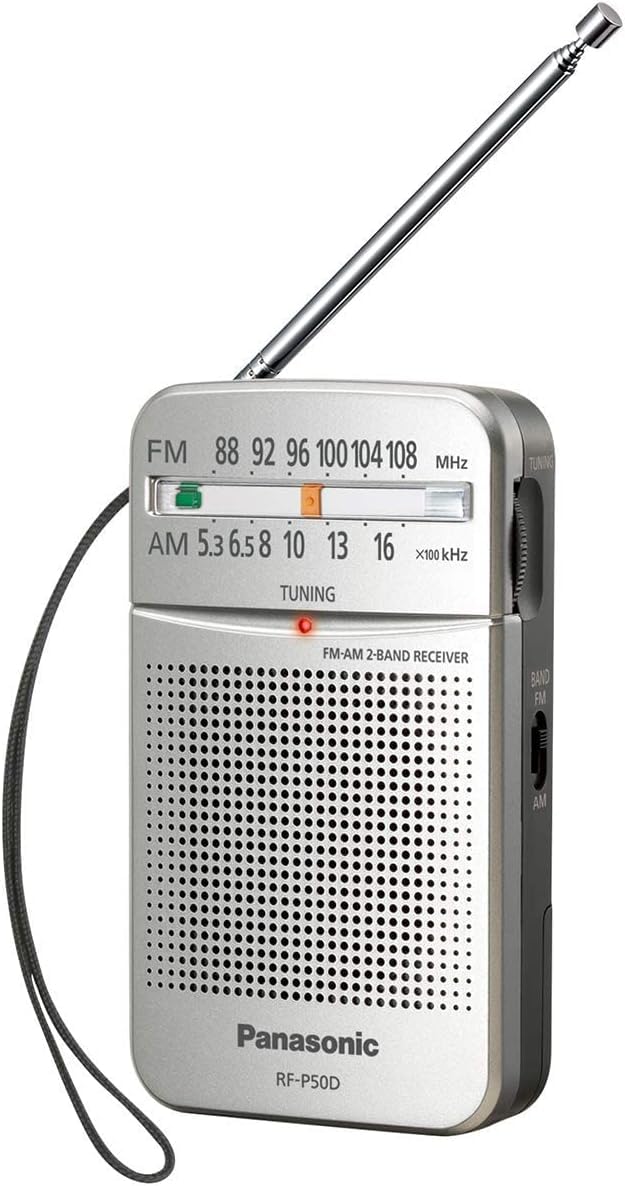 Panasonic RF-P50 Pocket AM/FM Radio, Silver, Without Headphone (RFP50)