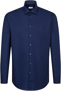 Seidensticker Regular shirt, long-sleeved shark collar, stripes, blue