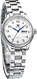 OLEVS Watches for Women Analog Quartz Silver Gold Watches for Women Stainless Steel Waterproof Large Numbers Easy to Read Wrist Watches