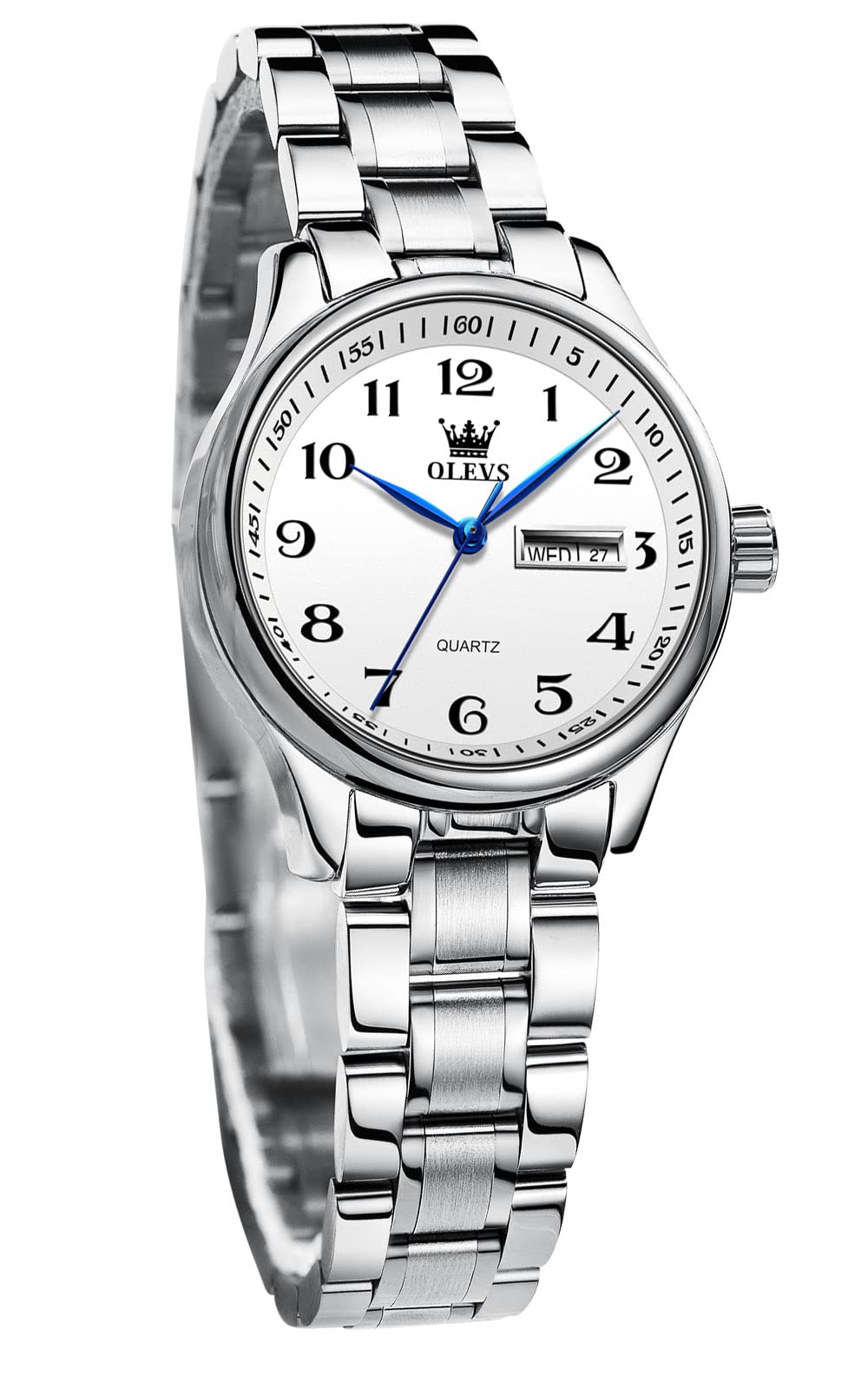 OLEVS Watches for Women Analog Quartz Silver Gold Watches for Women Stainless St
