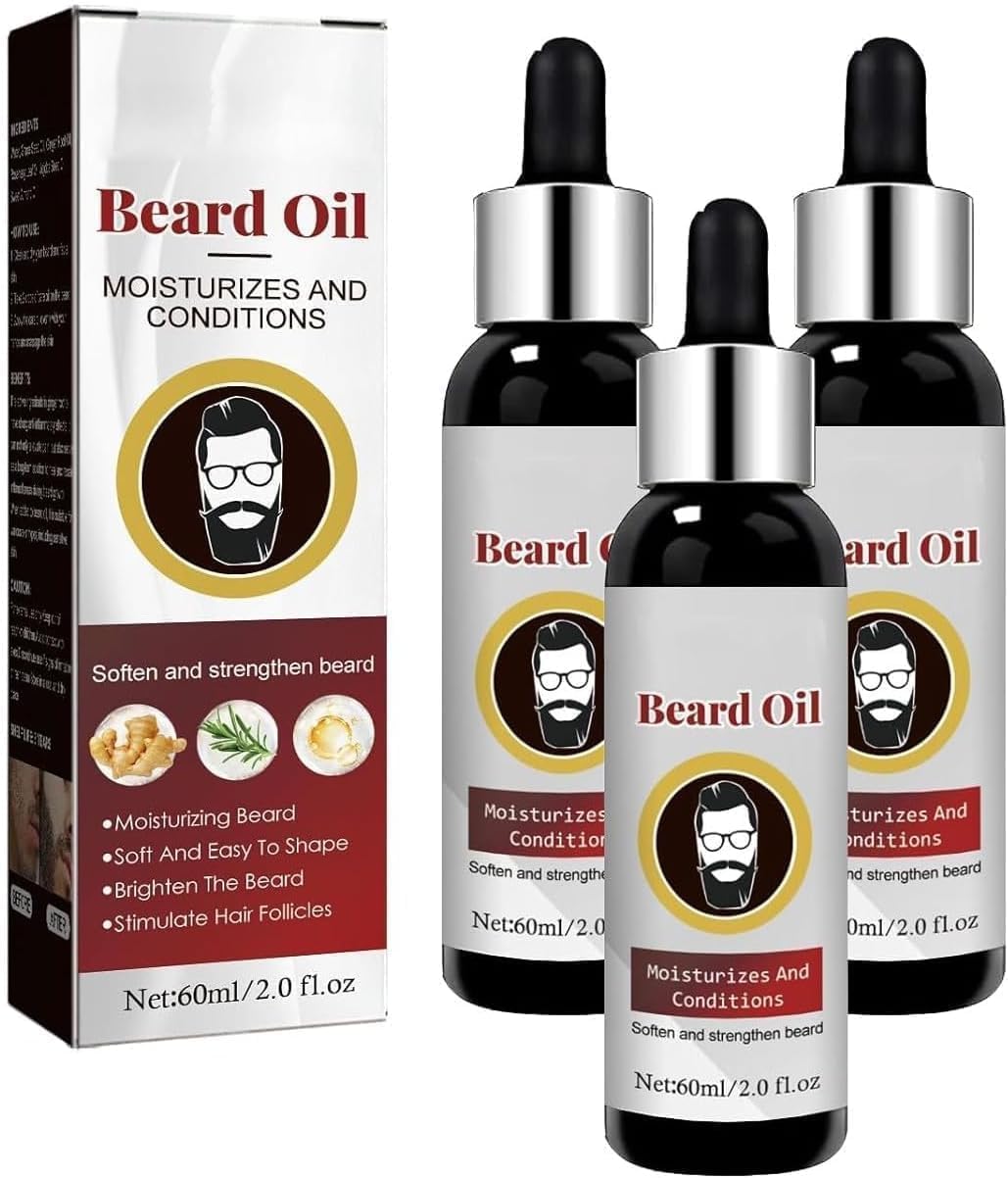 sjfscqr Beard Growth Organic Care Oil,Growth Oil Conditioner for Beard Care,Natu