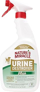 Nature's Miracle Dog Urine Destroyer Plus, Enzymatic Cleaner, 32 oz | Destroys the Toughest Dog Urine Stains, For Use on Multiple Surfaces, Safe For Pets and Home*, Fresh Scent