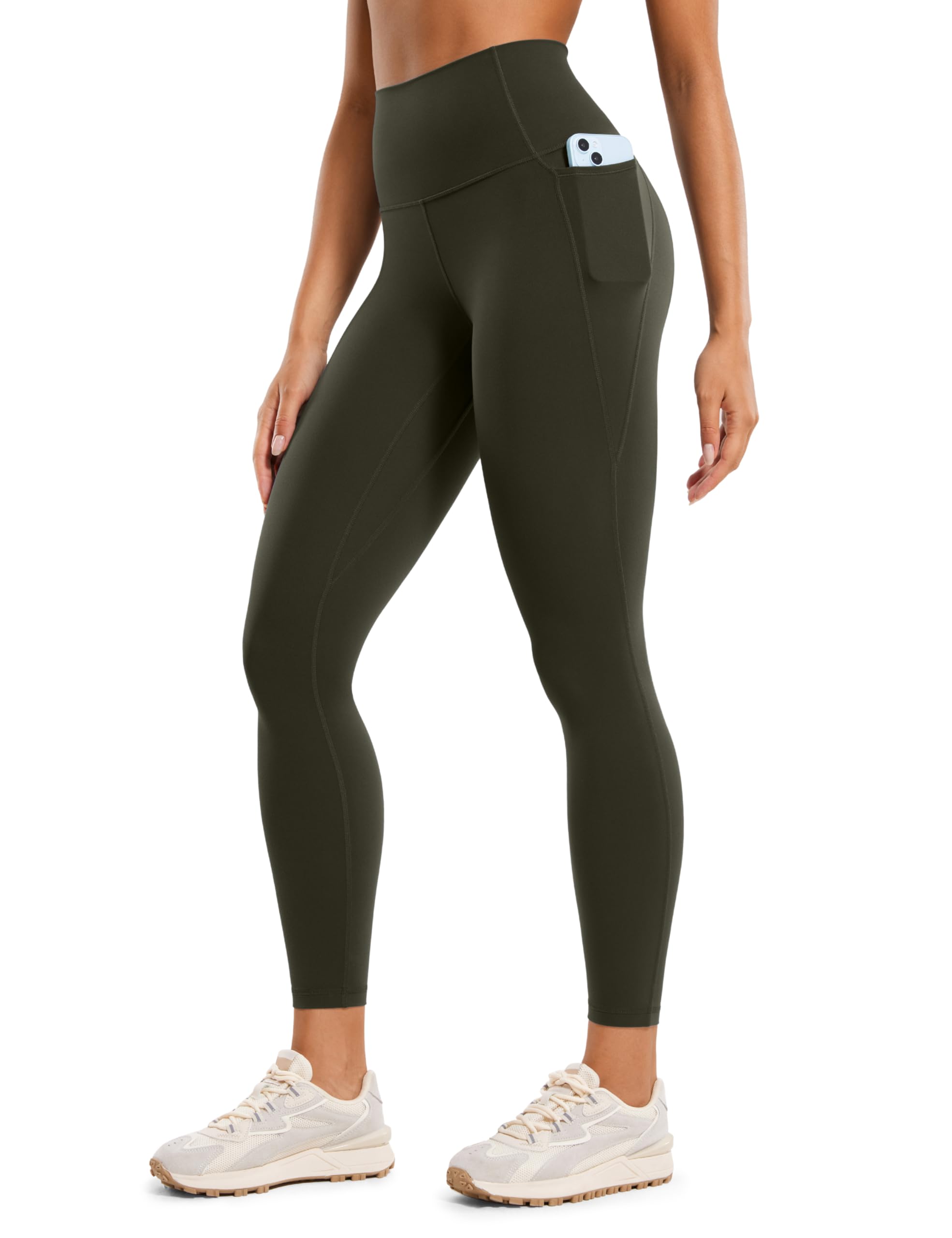 CRZ YOGA Butterluxe Leggings with Pockets, 64 cm, Olive Green 44