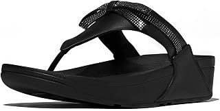 Fitflop Women's Lulu Glitz-Bow Leather Toe-Post Sandals
