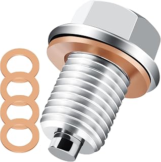 LBOKLING M14x1.5 Oil Drain Plug, Magnetic Stainless Steel Oil Pan Drain | Premium Oil Drain Plug with 5PCS Copper Crush Washer, Universal Leak-Proof Replacement, Fits Most Cars, Motorcycles, Boats